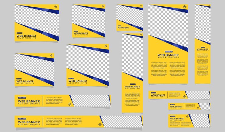 Vector simple advertisement banner web design template