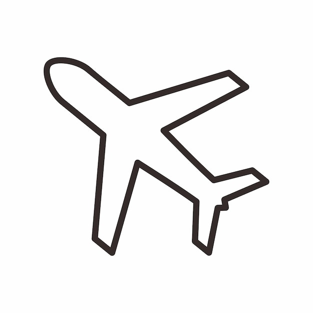 simple airplane icon illustration in outline style