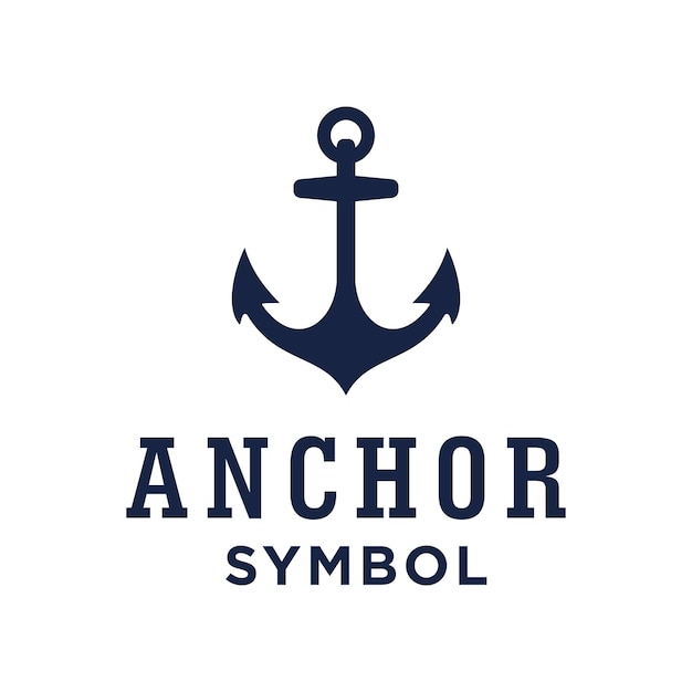 矢量简单锚标志设计为船船海军航海运输