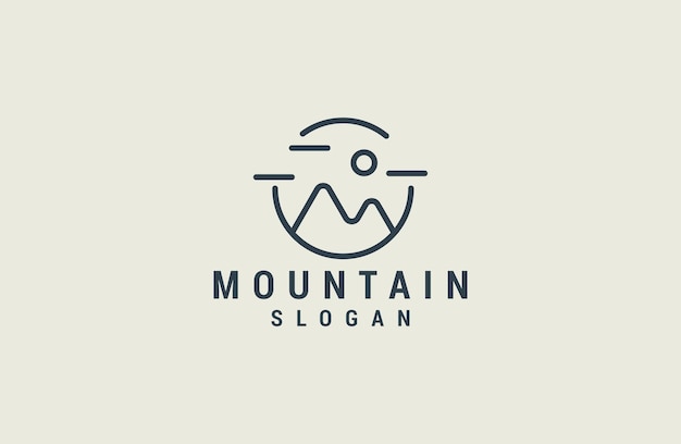 Вектор Простой и роскошный шаблон логотипа горы приключений на открытом воздухе