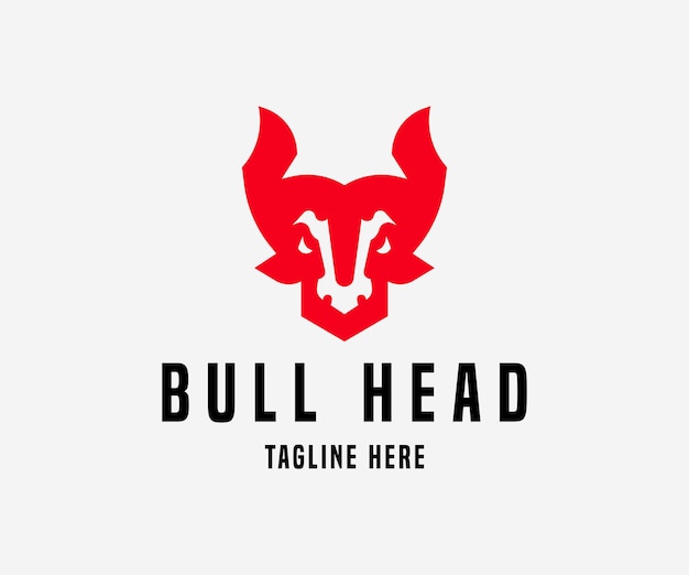 Вектор Простой и современный дизайн логотипа bull head для вашего бизнеса