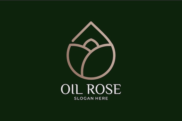 Простой и современный набор логотипов масляной розы