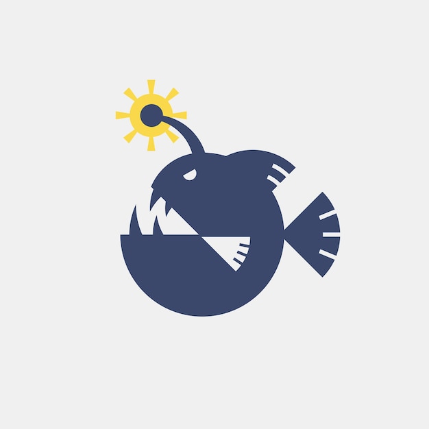 Vector simple angler fish logo