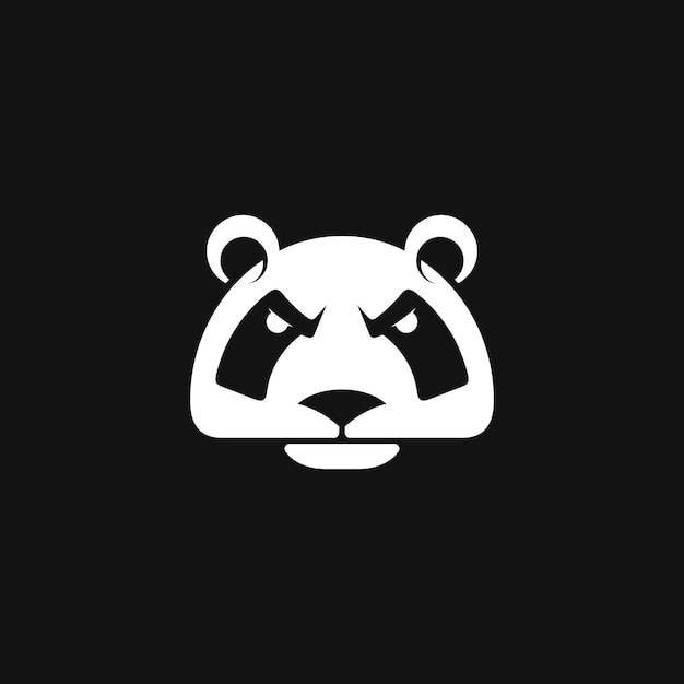 Semplice logo della testa del panda arrabbiato