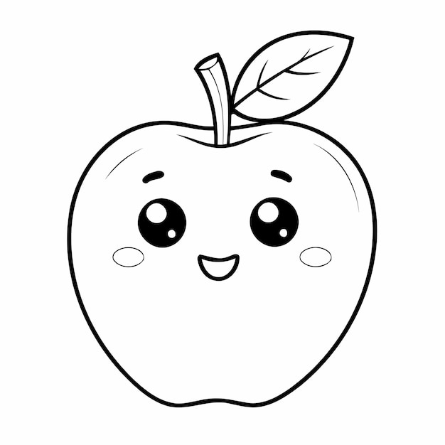 Simple apple illustration for kids page