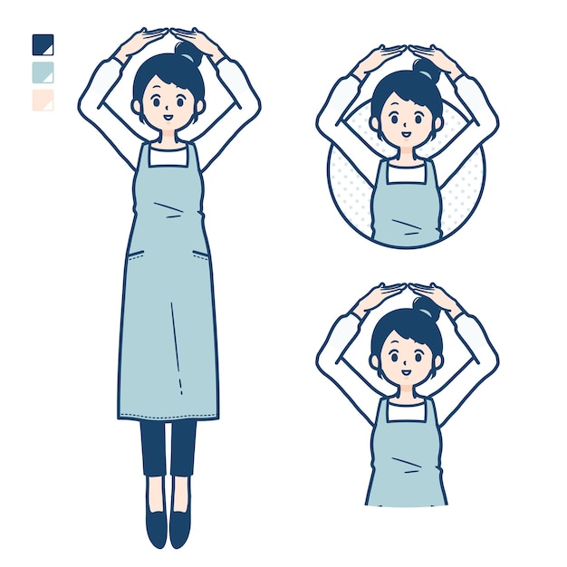 Vector simple apron womancirclewitharms