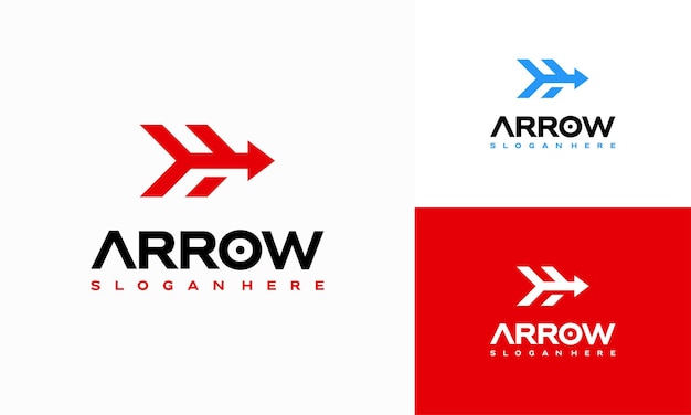 Simple Arrow logo designs concept vector Line Fast Logistic logo template