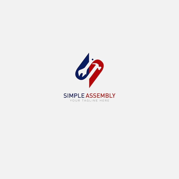 Simple assembly with tools and letter S