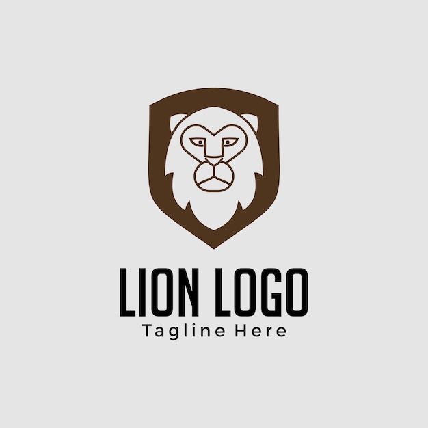 Logo della faccia di leone semplice e attraente