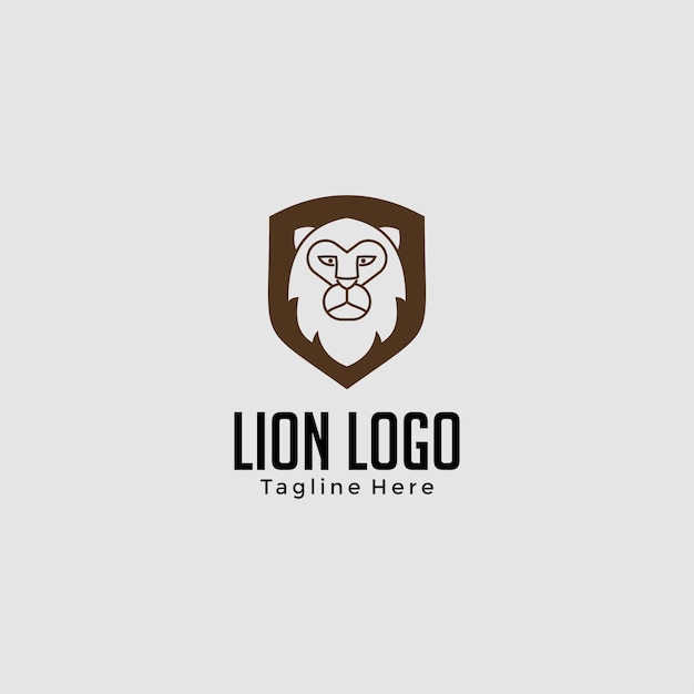 Logo della faccia di leone semplice e attraente