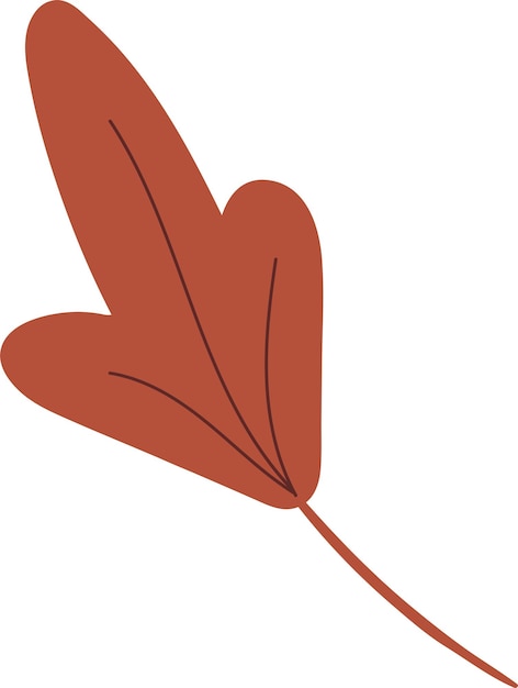 Simple autumn leaf in red color Autumn design element Vector illustration