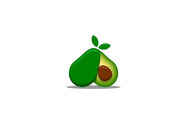 simple avocado vector on white background