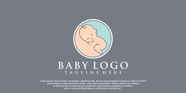 Simple baby logo design for bussines Premium Vector