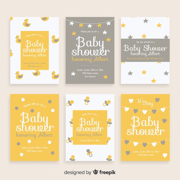Semplice collezione di carte per la baby shower