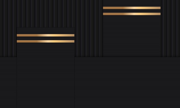Simple background black dop with golden luxury lines