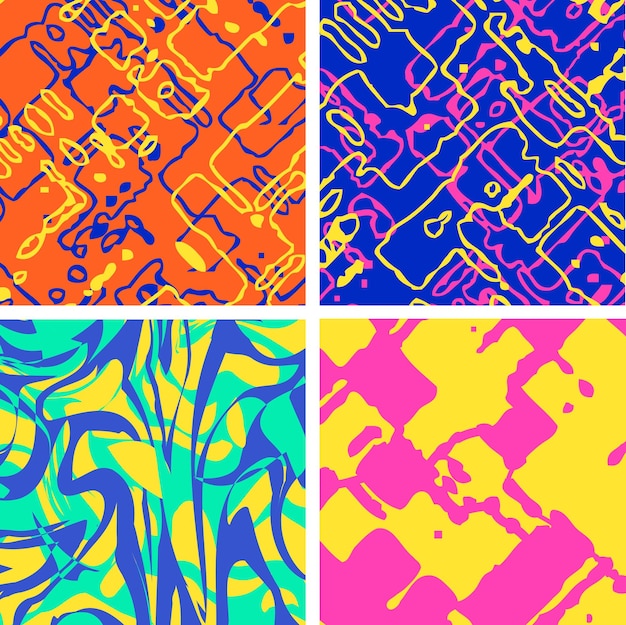 Simple background set collection of pop art patterns