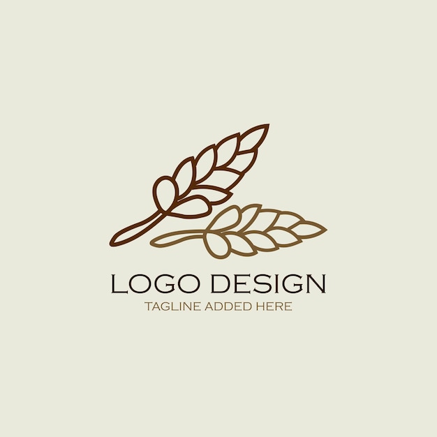Simple bakery logo design with wheat