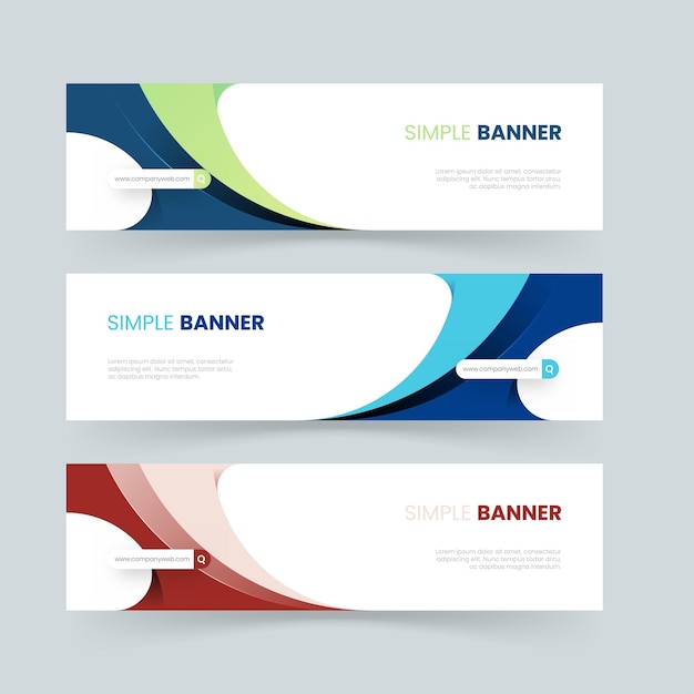 Simple banner design set with abstract shapes