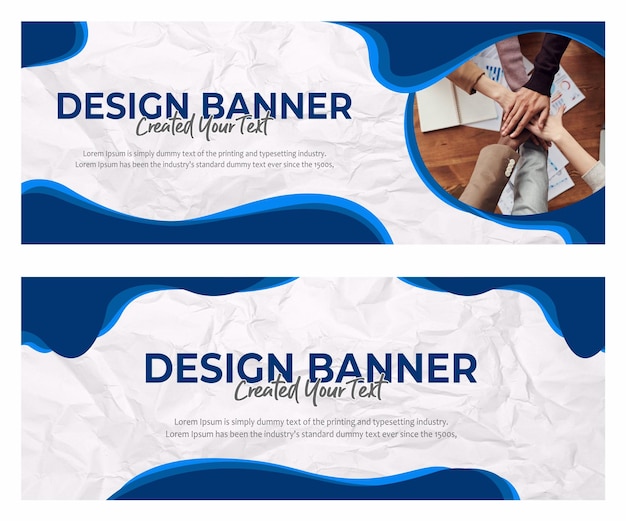 Simple banner template white and blue