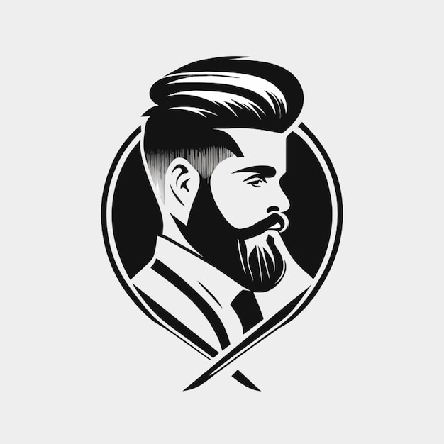 Vector simple barber shop logo black and white logo minimalistic logo logo design logo graphic white