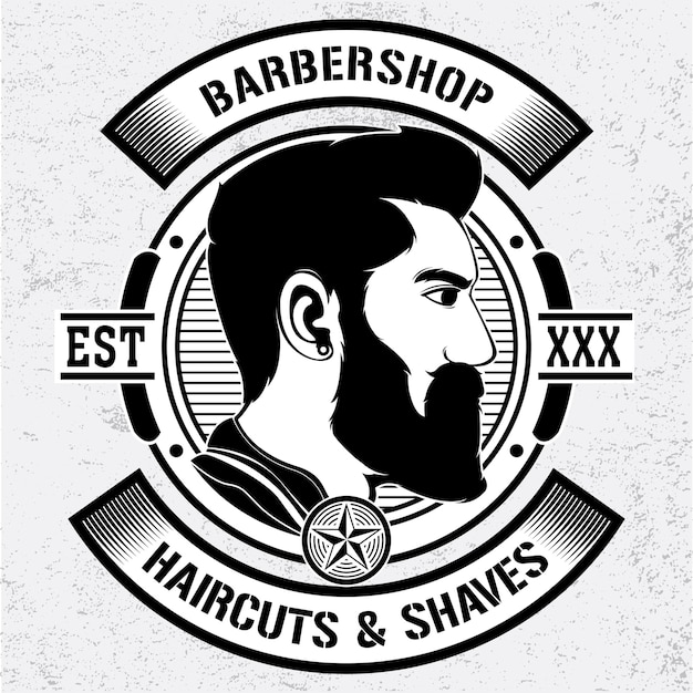 Simple barber shop vector logo