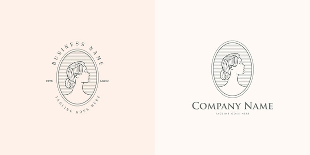 Logo di bellezza semplice e bello con stile line art