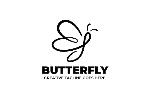 Simple Beautiful Butterfly Monoline Logo