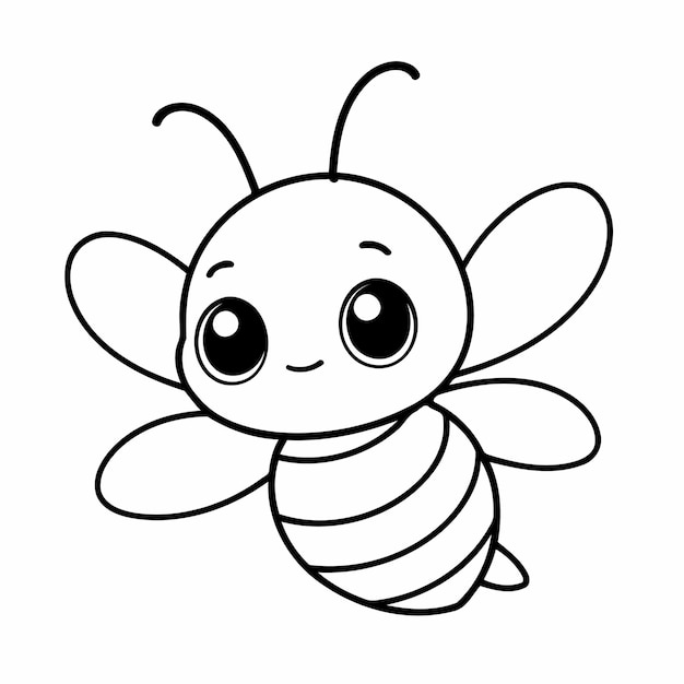 Simple bee colouring book cover design