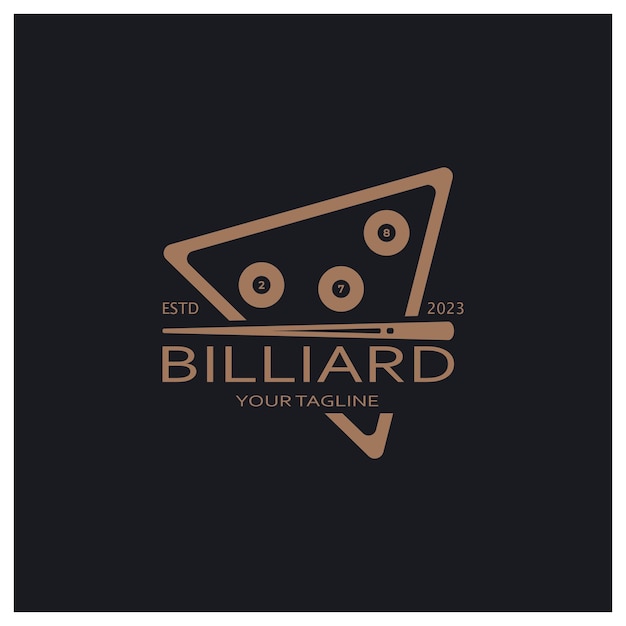 Vector simple billiards logo template illustration with billiard balls and sticksvector