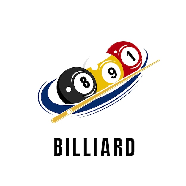 Simple billiards logo template illustration