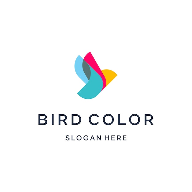 Simple Bird Color Logo Design Modern