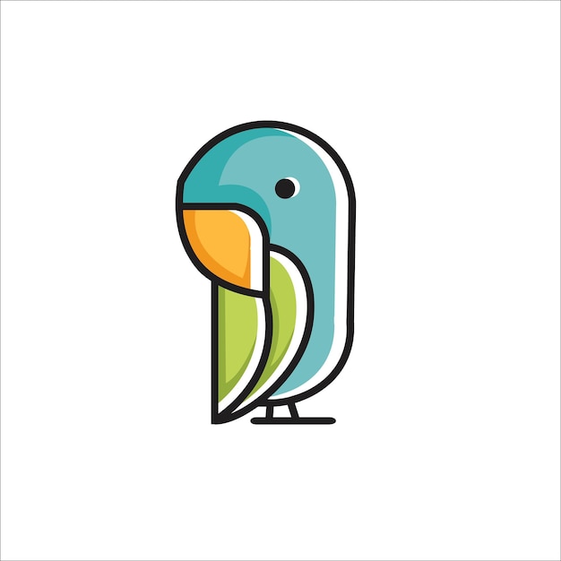 simple bird logo with flat style