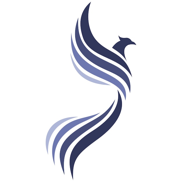 Semplice logo dell'uccello con ali spiegate sfumate