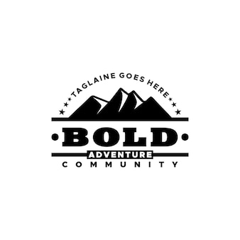 Semplice ispirazione per il design del logo all'aperto di black bold mountain adventure