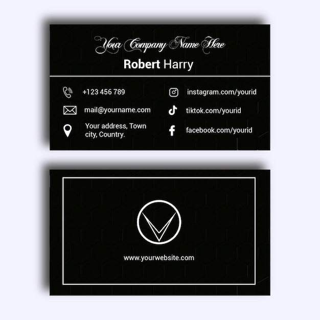 Simple black business card design.