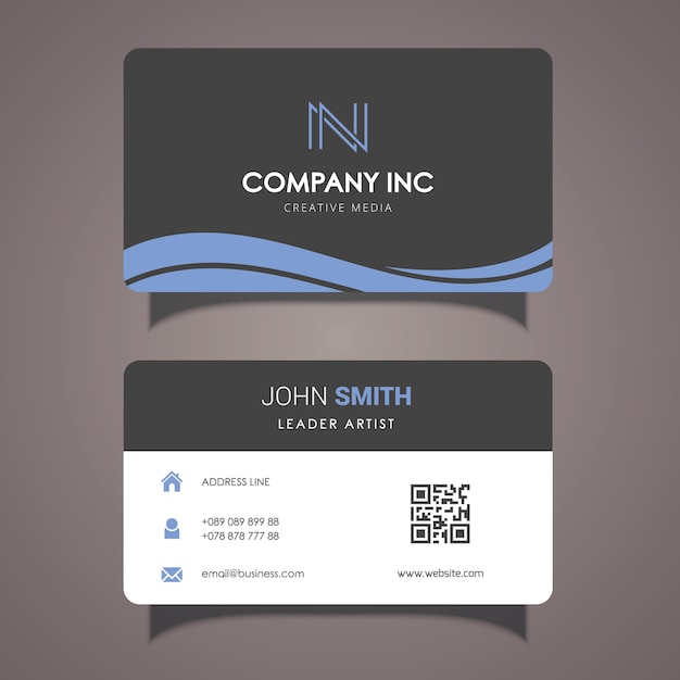 Simple black business card