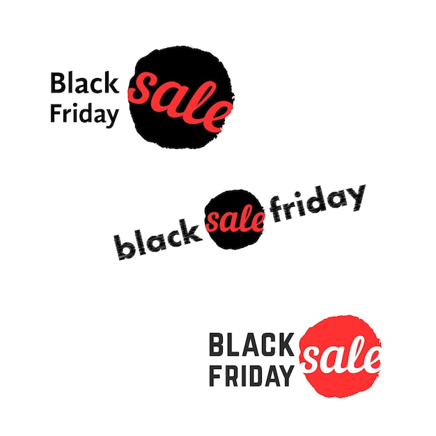 Simple black friday sale logo. concept of title, ink spot or stain, retail, advert, commercial invitations, annual action. flat style trend modern brand graphic retro design on white background