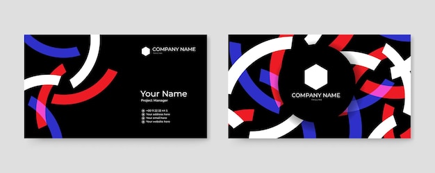 Vector simple black geometry business card template