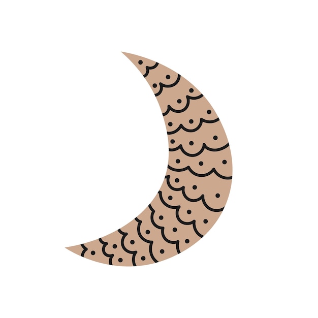 Simple black and gold crescent doodle style