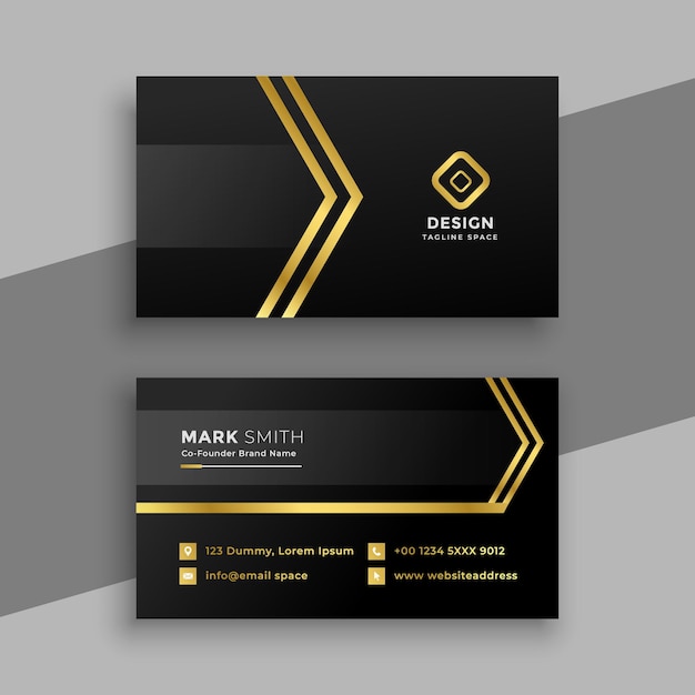 Vector simple black and golden business card template design