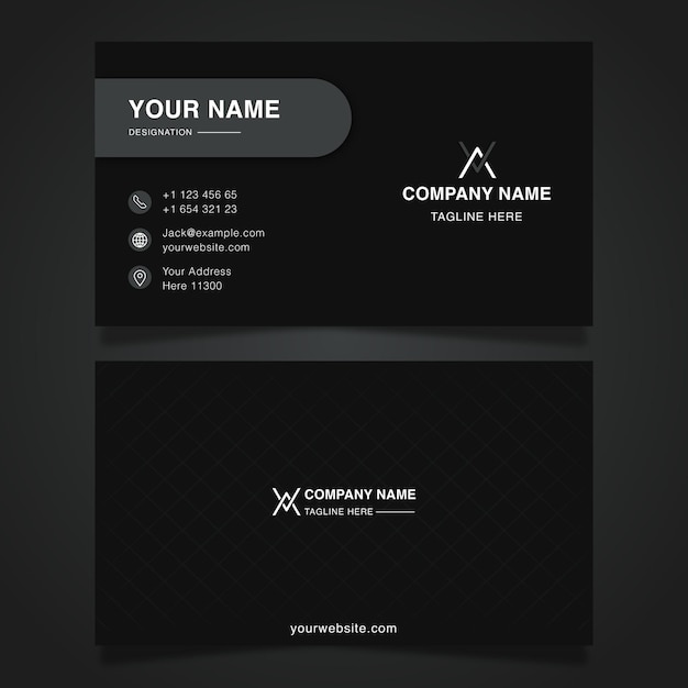 Vector simple black and gray business card template