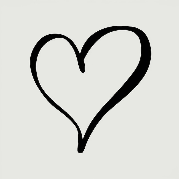 Vector a simple black heart shape prominently outlined against a white background