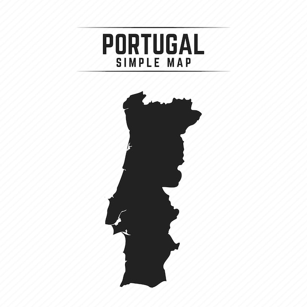 Vettore simple_black_map_of_portugal_isolated_on_white_background