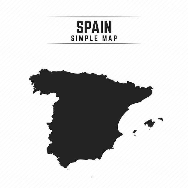 Vector simple_black_map_of_spain_isolated_on_white_background