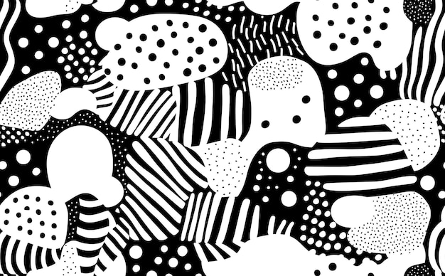 Simple black and white abstract seamless pattern