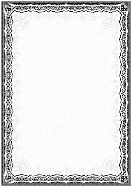 Vector simple black and white certificate frame border.