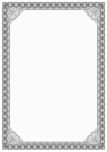 Simple black and white certificate frame border. 