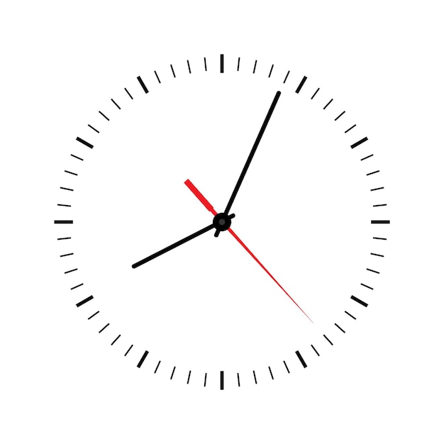 Simple Black and white clock without numbers