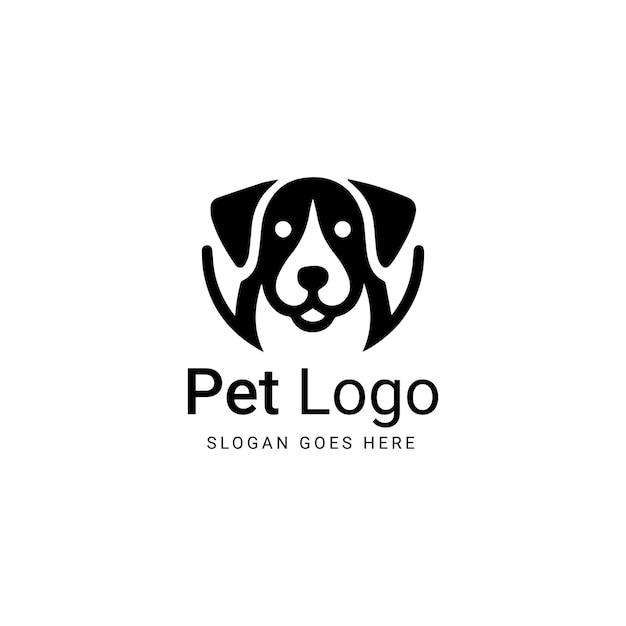 Logo semplice del cane in bianco e nero