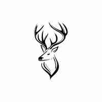 Vector simple black and white vector deer logo